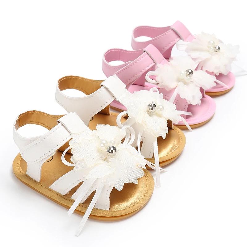 Summer Fashion Newborn Baby Shoes Non-Slip Cloth Shoes Girls Elegant Breathable Casual Baby First Walking Shoes
